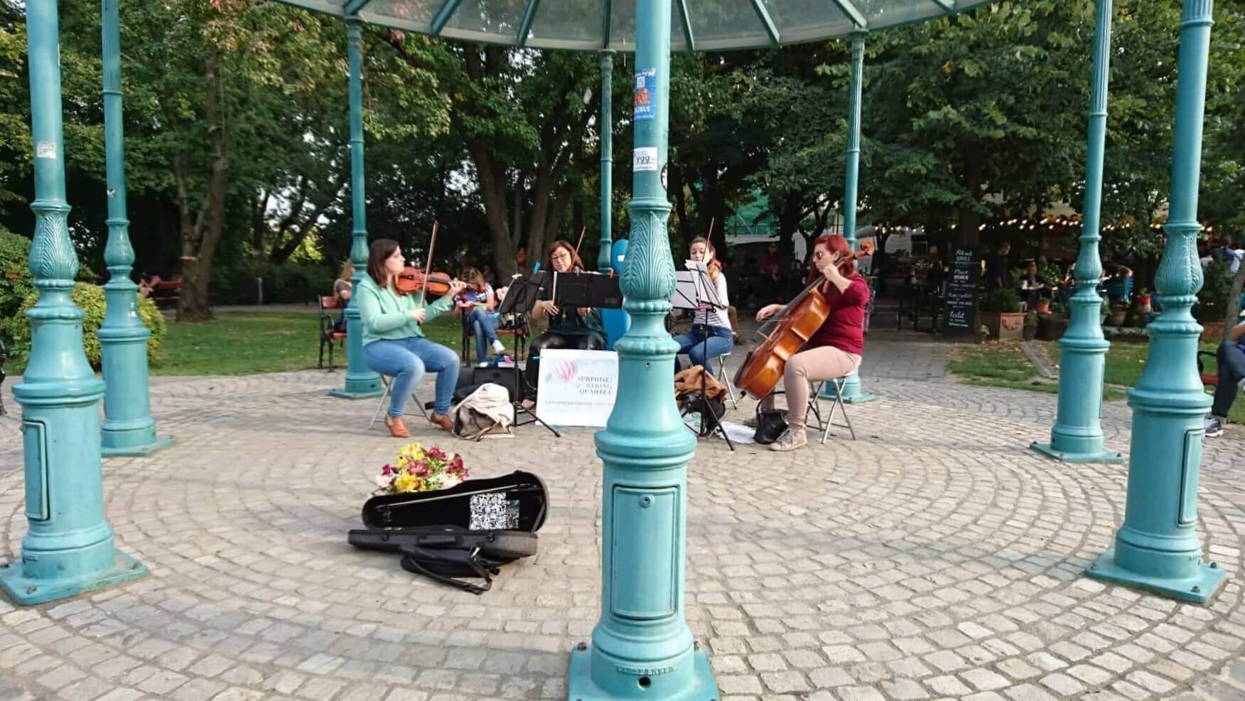 Open air recital near Matthias Church in Buda Castle district